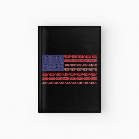 Flag of the United States jeep Hardcover Journal