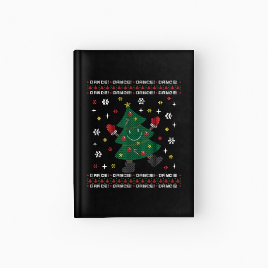 Holiday Ugly Christmas Sweater DANCING XMAS TREE Hardcover Journal