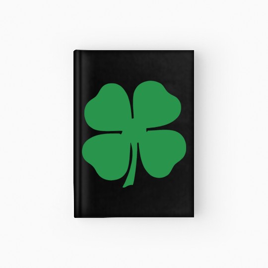 Green 4 Leaf Clover Solid Hardcover Journal