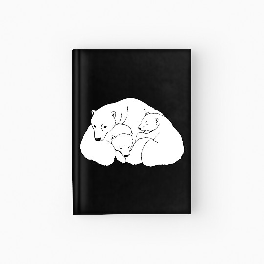 Polar Bear w. Cubs Twins Hardcover Journal