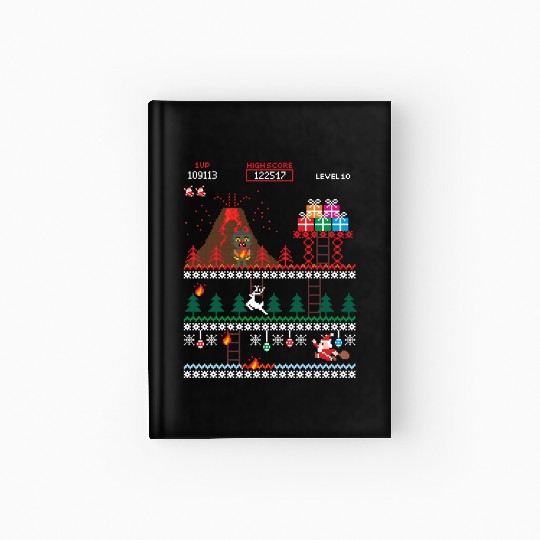 Santa vs Krampus: Merry 8-bit Christmas Hardcover Journal