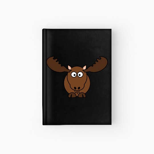 Elk Deer Moose Head Hunter Comic Gift Present Hardcover Journal