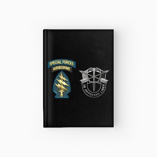 U S Army Special Forces Green Berets SSI DUI Hardcover Journal