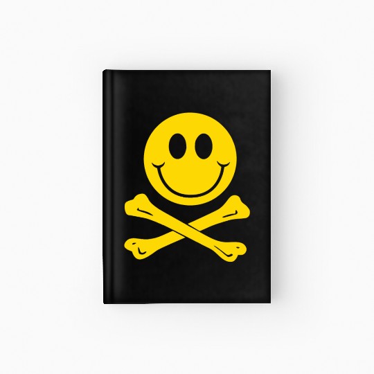 Smiley Pirate Skull and Crossbones Hardcover Journal