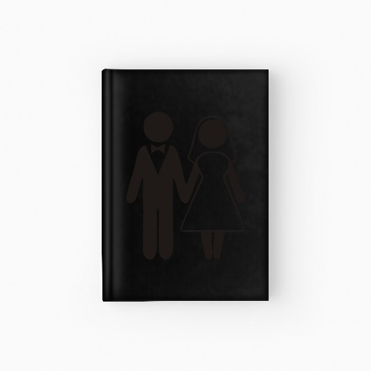 Bride And Groom Silhouette Hardcover Journal
