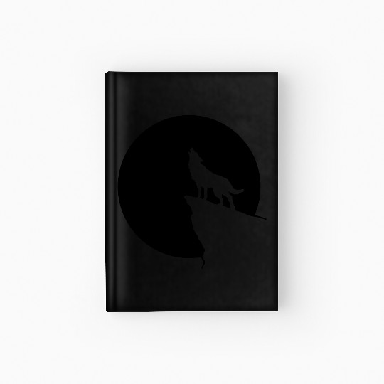 Howling wolf full moon space galaxy gift dog trend Hardcover Journal