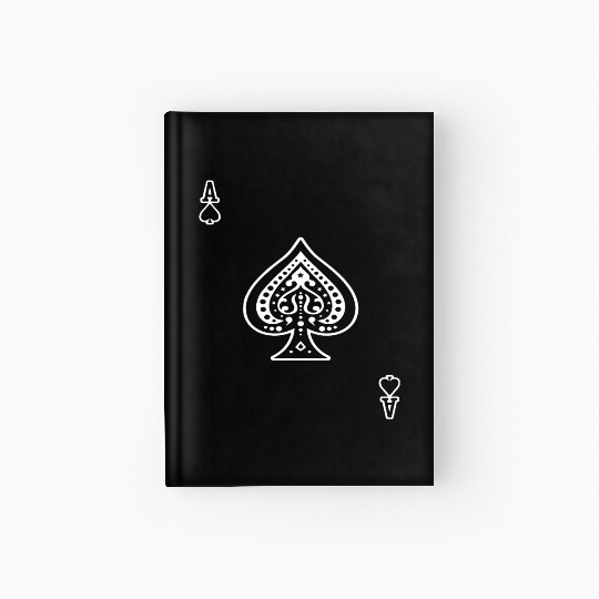 Ace Of Spades Playing Card A o s Aos Black Gamblin Hardcover Journal
