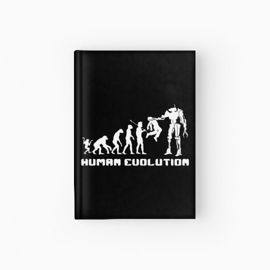 Human Evolution Robot Hardcover Journal
