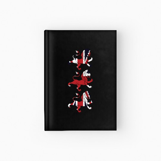 Union Jack Three Lions United Kingdom Great Flag Hardcover Journal