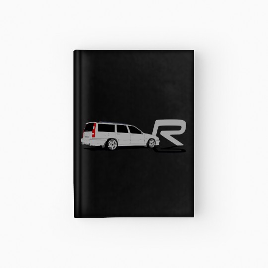 Volvoo V70R Turbo Brick Car Grey Hardcover Journal