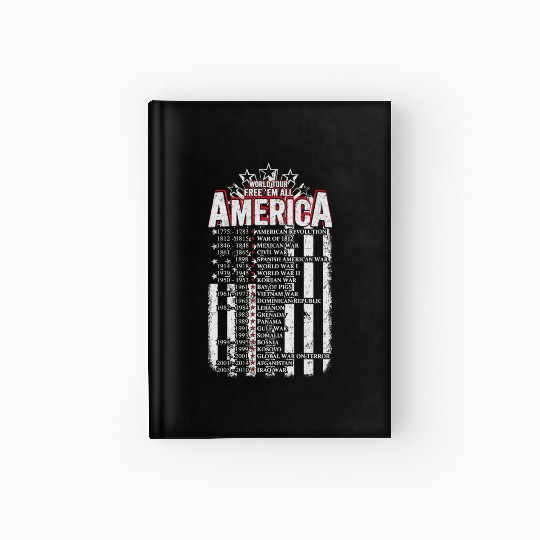 Veteran - World tour free em all America Hardcover Journal