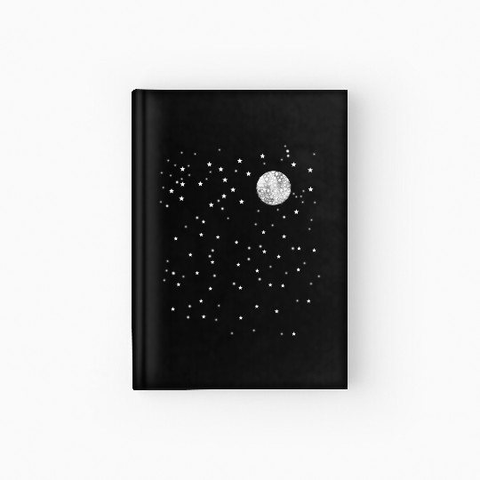 moon in the night sky Hardcover Journal