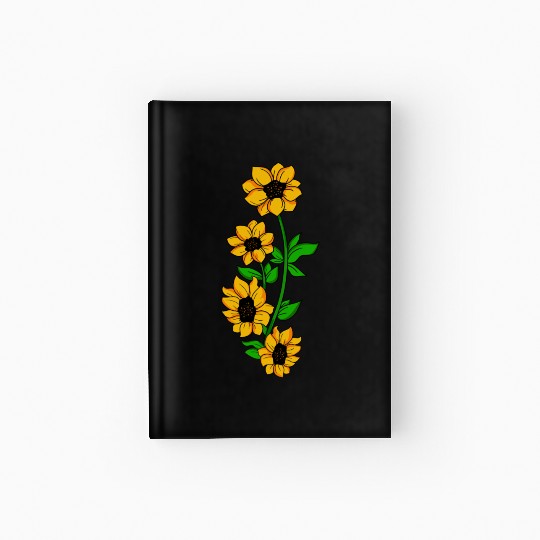 sunflower flowers bunch bloom gift idea Hardcover Journal