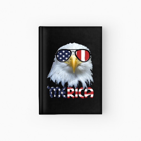 American Eagle 4th July US Merica Election Gift Hardcover Journal