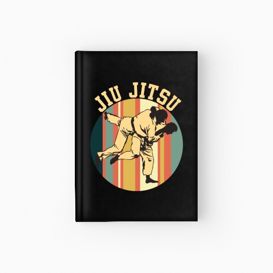 Jiu Jitsu Silhouette Bjj Brazilian Jiu Jitsu Retro Hardcover Journal