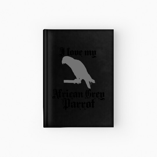 grey parrot Hardcover Journal