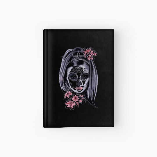 mask zombie girl flower Hardcover Journal