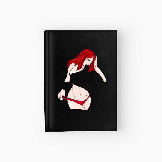 sexy girl red hair slip Ginger Hardcover Journal