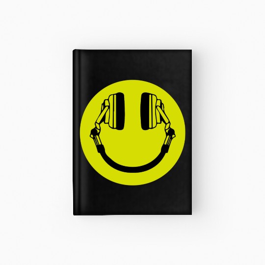 Headphone Smiley Acid House Cans MUSIC RAVE WEED D Hardcover Journal
