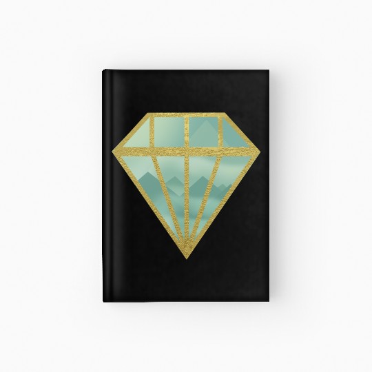 Golden Indie Diamond shape Mountain Hardcover Journal