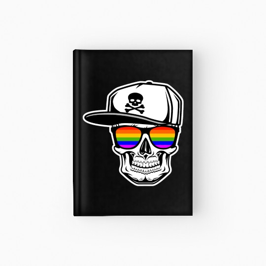 Gay Skull LGBT Old School Gay Pride Sunglasses Hardcover Journal