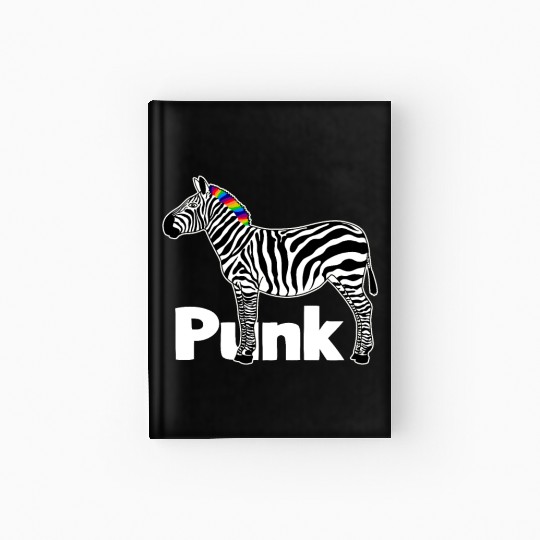 Zebra Punk Rock Music Mohawk Haircut Animal Humor Hardcover Journal