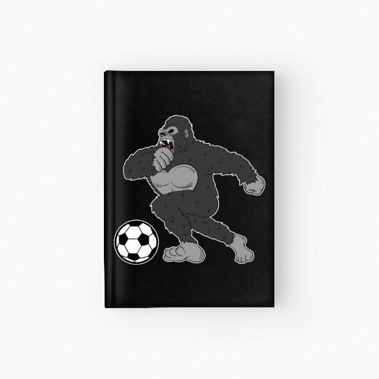 Gorilla Mokey Ape Soccer Player Gift & Present Hardcover Journal