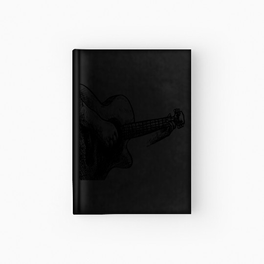 Cool beautiful hand drawn guitar Hardcover Journal