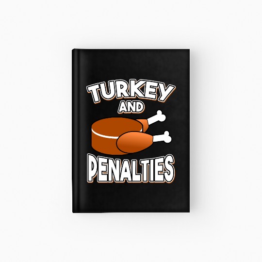 Turkey and Penalties Hockey Gift Thanksgiving Hardcover Journal