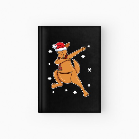 Kangaroo Australian Dabbing Xmas Christmas Present Hardcover Journal