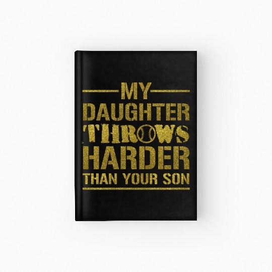Softball Dad Saying Funny Sport Daddy Hardcover Journal Gift