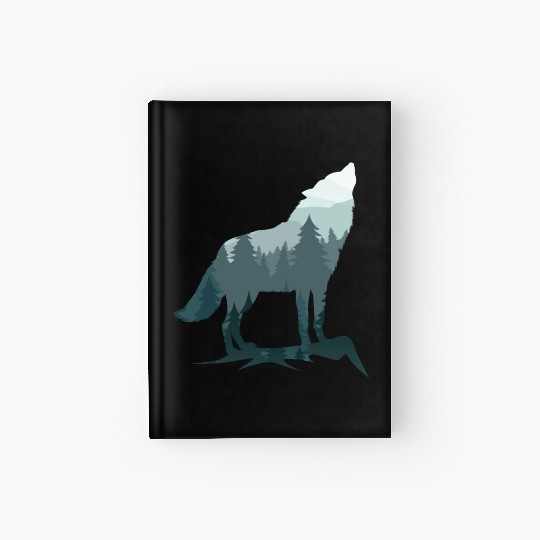 Lone Wolf Survives The Mountain Silhouette Art Hardcover Journal