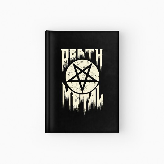 Death metal pentagram lettering. Hardcover Journal