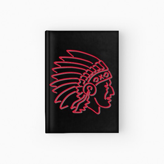Native American Indian Chief Neon Sign Hardcover Journal
