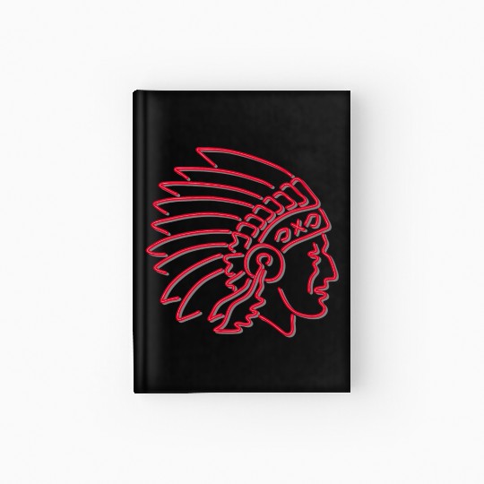 Native American Indian Chief Neon Sign Hardcover Journal
