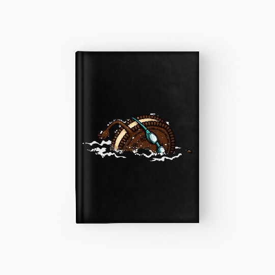 Funny Swimming Oreo Hardcover Journal