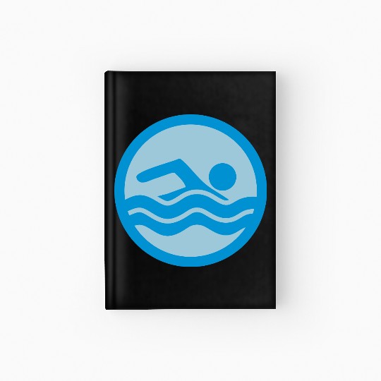 round circle swim love symbol holiday sea vacation Hardcover Journal