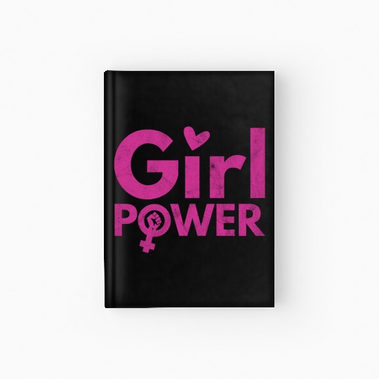 girl power women woman girlie pink mighty gift Hardcover Journal