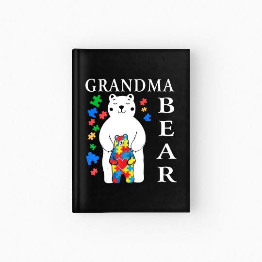 Grandma Bear Autism Awareness Hardcover Journal