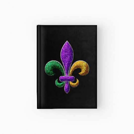 Mardi Gras New Orleans SaintsFleur De Lis Bling Hardcover Journal