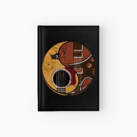 Guitar Ying Yang Music Guitar Player Gift Hardcover Journal