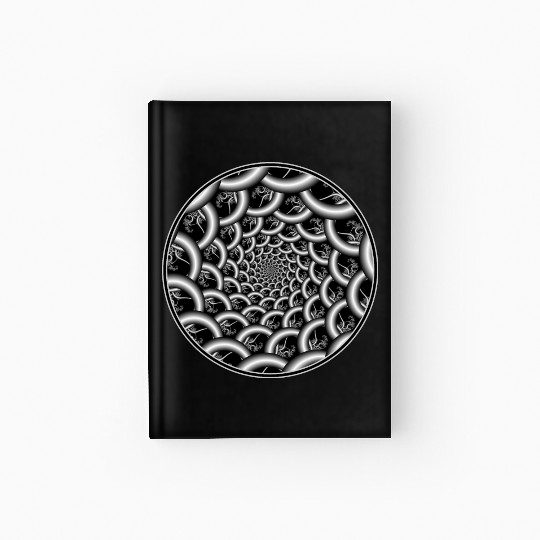 Swirl of Psychedelic Black & White Rings Hardcover Journal