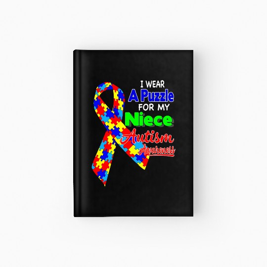 I wear a Puzzle for my Niece Autism Awareness shir Hardcover Journal