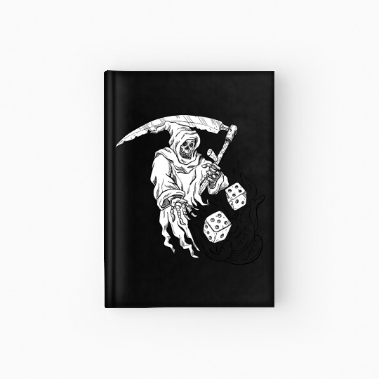 The Grim Reaper Rolling the Dice Drawing Hardcover Journal