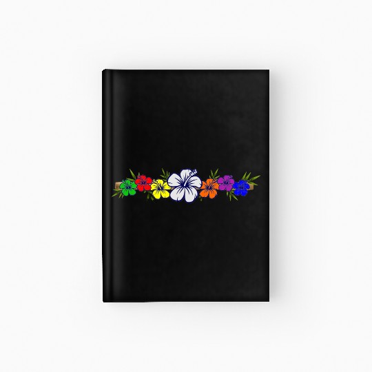 Colorful Hibiscus Flowers and Bamboo Shoot Hardcover Journal
