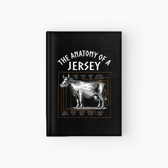 The anatomy of a jersey cow Hardcover Journal Funny Cow Farm