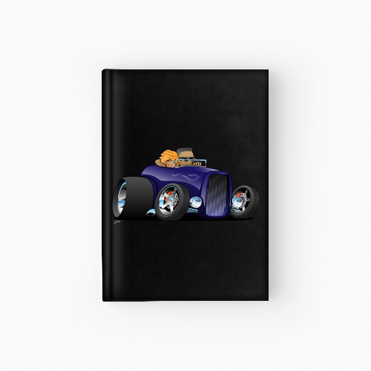 Highboy hot rod deep purple roadster Hardcover Journal