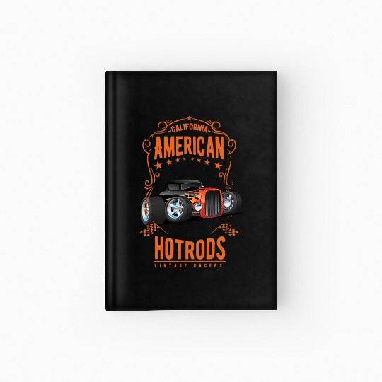 American Hot Rod Car Race Hardcover Journal