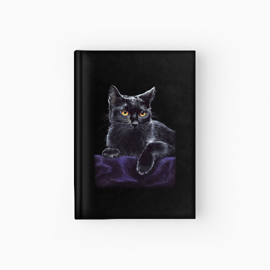 black cat Hardcover Journal