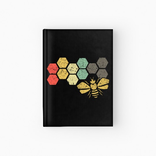Retro Bee Honeycomb Vintage Beekeeper Gift Hardcover Journal